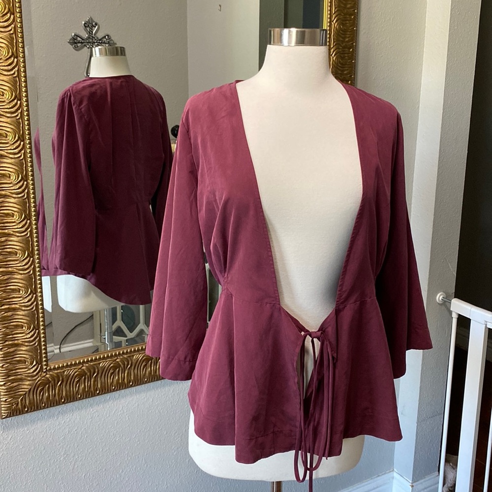 Free People XS Maroon Wrap Top